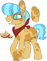 Size: 1064x1392 | Tagged: safe, artist:maximumpiracy, derpibooru import, oc, oc only, pony, base used, ear fluff, ears, grin, magical lesbian spawn, male, neckerchief, offspring, parent:apple brown betty, parent:sunshower, raised hoof, raised leg, simple background, smiling, stallion, transparent background