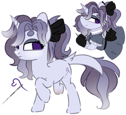 Size: 1280x1170 | Tagged: safe, artist:maximumpiracy, derpibooru import, oc, oc only, pony, unicorn, base used, bow, clothes, dress, female, hair bow, horn, magical lesbian spawn, mare, offspring, parent:inky rose, parent:rarity, raised hoof, raised leg, simple background, smiling, solo, transparent background, unicorn oc