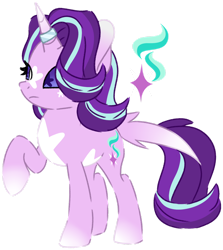 Size: 1280x1432 | Tagged: safe, artist:maximumpiracy, derpibooru import, starlight glimmer, alicorn, pony, alicornified, base used, female, horn, horn ring, mare, race swap, raised hoof, raised leg, ring, simple background, smiling, starlicorn, starry eyes, transparent background, wingding eyes, xk-class end-of-the-world scenario