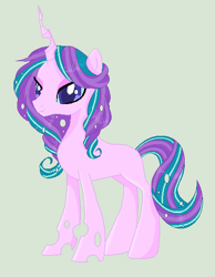 Size: 426x548 | Tagged: safe, artist:yulianapie26, derpibooru import, oc, oc only, changeling, hybrid, pony, unicorn, base used, magical lesbian spawn, offspring, parent:queen chrysalis, parent:starlight glimmer, simple background, solo