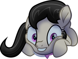 Size: 1742x1312 | Tagged: safe, alternate version, artist:lincolnbrewsterfan, derpibooru import, octavia melody, earth pony, my little pony: the movie, .svg available, alternate versions at source, behaving like a cat, bowtie, cheek squish, covering, curled up, curly tail, ears, eyelashes, female, floppy ears, grin, looking at you, mare, movie accurate, profile, purple eyes, sidemouth, simple background, smiling, smiling at you, squee, squishy cheeks, svg, tail, tail covering, transparent background, vector