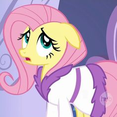 Size: 236x236 | Tagged: safe, derpibooru import, screencap, fluttershy, pony, green isn't your color, season 1, bathrobe, clothes, hub logo, logo, robe, the hub, watermark