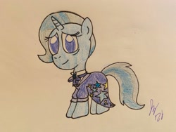 Size: 2048x1536 | Tagged: safe, artist:jesslmcjessica, derpibooru import, trixie, older, older trixie, smiling, solo, traditional art