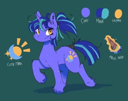 Size: 2048x1620 | Tagged: safe, artist:pastacrylic, derpibooru import, oc, pony, unicorn, cutie mark, female, full body, horn, mare, reference sheet, solo, standing, tail, two toned mane, two toned tail