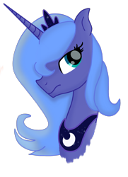 Size: 1280x1772 | Tagged: safe, artist:naturajellyfish, derpibooru exclusive, derpibooru import, princess luna, alicorn, pony, bust, crown, female, jewelry, mare, peytral, regalia, s1 luna, simple background, solo, transparent background