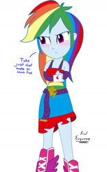 Size: 1050x1680 | Tagged: safe, artist:dashdeviant, derpibooru import, rainbow dash, equestria girls, bare shoulders, blush sticker, blushing, clothes, dress, fall formal outfits, female, holiday, looking away, simple background, sleeveless, solo, tsunderainbow, tsundere, valentine, valentine's day, white background