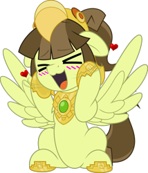 Size: 4281x5000 | Tagged: safe, artist:jhayarr23, derpibooru import, oc, oc:tailcoatl, pegasus, pony, aztec, commission, cute, excited, helmet, mexico, nation ponies, ocbetes, ponified, solo, wings, ych result