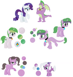 Size: 1280x1338 | Tagged: safe, artist:mlplpstoycustoms, derpibooru import, rarity, spike, oc, dracony, human, hybrid, pony, unicorn, adult, adult spike, base used, color palette, family, female, humanized, interspecies offspring, jewelry, male, necklace, offspring, older, older spike, parent:rarity, parent:spike, parents:sparity, shipping, simple background, sparity, straight, white background, winged humanization, wings