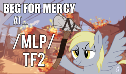 Size: 955x563 | Tagged: safe, derpibooru import, derpy hooves, /mlp/, /mlp/ tf2 general, axtinguisher, team fortress 2