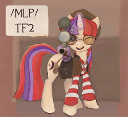 Size: 1500x1382 | Tagged: safe, derpibooru import, moondancer, pony, unicorn, /mlp/, /mlp/ tf2 general, female, magic, magic aura, mare, sniper, team fortress 2, telekinesis