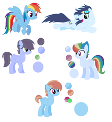 Size: 1144x1244 | Tagged: safe, artist:mlplpstoycustoms, derpibooru import, rainbow dash, soarin', oc, pegasus, pony, base used, color palette, family, female, goggles, male, offspring, parent:rainbow dash, parent:soarin', parents:soarindash, shipping, simple background, soarindash, straight, white background