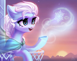 Size: 1280x1020 | Tagged: safe, artist:delta hronum, artist:reterica, derpibooru import, earth pony, pony, collaboration, elsa, frozen (movie), ponified, solo