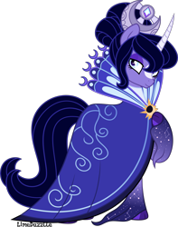 Size: 3154x4000 | Tagged: safe, artist:limedazzle, derpibooru import, princess luna, pony, alternate design, cloak, clothes, simple background, solo, transparent background, vector