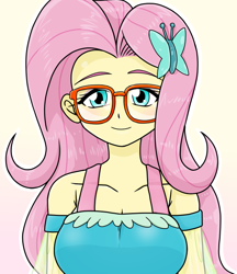 Size: 640x740 | Tagged: safe, artist:batipin, derpibooru import, fluttershy, equestria girls, cute, glasses, looking at you, shyabetes