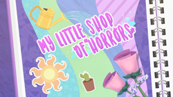 Size: 1366x768 | Tagged: safe, derpibooru import, screencap, better together, equestria girls, my little shop of horrors, title card
