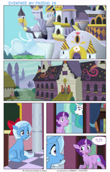 Size: 5762x8949 | Tagged: safe, artist:jeremy3, derpibooru import, princess celestia, trixie, alicorn, pony, unicorn, comic:everfree, comic, female, filly, filly trixie, foal, ribbon, younger