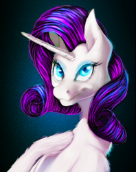 Size: 600x759 | Tagged: safe, artist:may-li128, derpibooru import, rarity, pony, unicorn, bust, female, solo