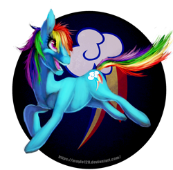 Size: 1024x1007 | Tagged: safe, artist:may-li128, derpibooru import, rainbow dash, earth pony, pony, cutie mark background, earth pony rainbow dash, female, open mouth, race swap, solo