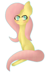 Size: 396x606 | Tagged: safe, artist:kittenburger3, derpibooru import, fluttershy, pony, blushing, female, simple background, solo, transparent background