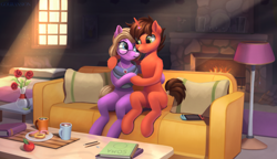 Size: 3875x2234 | Tagged: safe, artist:foxpit, derpibooru import, oc, oc only, earth pony, unicorn, duo, female, male