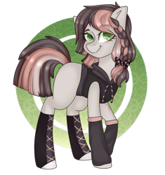 Size: 1127x1200 | Tagged: safe, artist:oniiponii, artist:thecreativerey, derpibooru import, oc, oc only, oc:clouded blush, earth pony, pony, abstract background, braid, clothes, commission, commissioner:jaegerpony, earth pony oc, female, leg warmers, mare, simple background, smiling, solo, transparent background