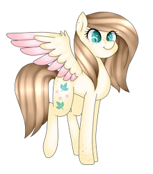 Size: 792x900 | Tagged: safe, artist:thecreativerey, derpibooru import, oc, oc only, pegasus, pony, colored pupils, female, freckles, full body, hooves, mare, pegasus oc, simple background, solo, spread wings, tail, transparent background, wings