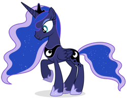 Size: 639x495 | Tagged: safe, artist:shizow, derpibooru import, princess luna, alicorn, pony, female, mare, raised hoof, raised leg, simple background, solo, transparent background, vector