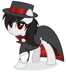 Size: 1089x1200 | Tagged: safe, artist:shizow, derpibooru import, oc, oc only, oc:aleka zam, pony, bowtie, female, mare, raised hoof, raised leg, simple background, transparent background, vector