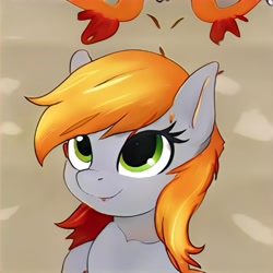 Size: 1024x1024 | Tagged: safe, artist:thisponydoesnotexist, derpibooru import, earth pony, pony, looking up, neural network