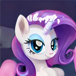 Size: 1024x1024 | Tagged: safe, artist:thisponydoesnotexist, derpibooru import, rarity, pony, horn, neural network, not rarity