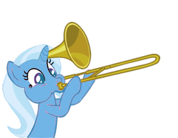 Size: 890x694 | Tagged: safe, artist:leonardo51105, derpibooru import, trixie, pony, unicorn, musical instrument, simple background, solo, transparent background, trombone