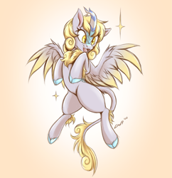 Size: 1935x1999 | Tagged: safe, artist:draftthefilmmakerart, derpibooru import, derpy hooves, kirin, pony, female, kirin-ified, mare, solo, species swap, underp, winged kirin