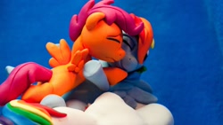 Size: 1024x576 | Tagged: safe, artist:dustysculptures, derpibooru import, rainbow dash, scootaloo, craft, photo, sculpture