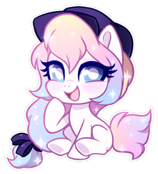 Size: 590x651 | Tagged: safe, artist:xnightmelody, derpibooru import, oc, oc only, earth pony, pony, earth pony oc, female, hat, open mouth, simple background, solo, transparent background