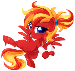 Size: 1024x980 | Tagged: safe, artist:xnightmelody, derpibooru import, oc, oc only, oc:fire strike, pegasus, pony, commission, commissioner:3vilpyro, female, kicking, open mouth, pegasus oc, simple background, solo, spread wings, transparent background, wings