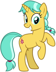 Size: 2400x3100 | Tagged: safe, artist:cheezedoodle96, derpibooru import, citrine spark, fire quacker, pony, unicorn, .svg available, female, friendship student, leaning, looking at you, mare, raised hoof, raised leg, rearing, show accurate, simple background, smiling, smiling at you, solo, svg, transparent background, vector