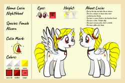 Size: 1920x1275 | Tagged: safe, artist:alexdti, derpibooru import, oc, oc:lucia nightblood, alicorn, pony, female, mare, reference sheet, solo