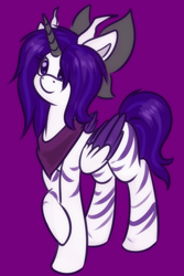 Size: 1000x1500 | Tagged: safe, artist:shad0w-galaxy, derpibooru exclusive, derpibooru import, oc, oc only, oc:halo, alicorn, pony, bandana, bowtie, clothes, cute, doodle, female, horn, horns, mare, solo, stripes, wings