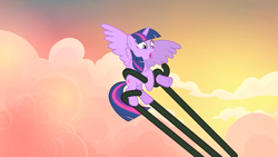 Size: 1920x1080 | Tagged: safe, derpibooru import, screencap, twilight sparkle, twilight sparkle (alicorn), alicorn, pony, tatzlwurm, three's a crowd, female, flying, i've seen enough hentai to know where this is going, mare, solo, spread wings, tentacles, wings