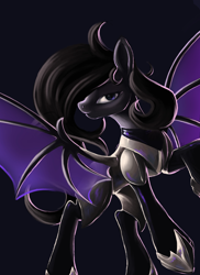 Size: 4000x5500 | Tagged: safe, derpibooru import, oc, oc:midnight blitz, bat pony, pony, armor, solo, spread wings, wings