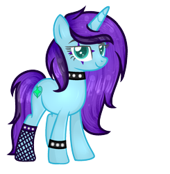 Size: 1297x1321 | Tagged: safe, artist:yulianapie26, derpibooru import, oc, oc only, pony, unicorn, base used, choker, fishnet stockings, horn, simple background, smiling, solo, spiked choker, spiked wristband, tattoo, transparent background, unicorn oc, wristband