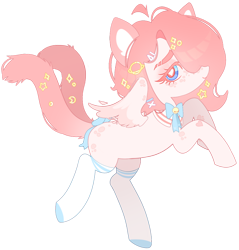 Size: 1024x1069 | Tagged: safe, artist:miioko, derpibooru import, oc, oc only, pegasus, pony, clothes, heart eyes, multiple tails, pegasus oc, simple background, smiling, socks, solo, tail, transparent background, wingding eyes, wings