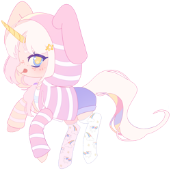 Size: 1024x1024 | Tagged: safe, artist:miioko, derpibooru import, oc, oc only, earth pony, pony, clothes, earth pony oc, hoodie, licking, licking lips, rearing, simple background, socks, solo, tongue, tongue out, transparent background