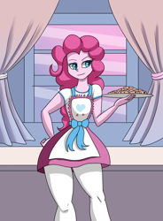 Size: 1400x1900 | Tagged: safe, artist:zachc, derpibooru import, pinkie pie, equestria girls, equestria girls series, the craft of cookies, spoiler:eqg series (season 2), apron, clothes, cookie, female, food, solo