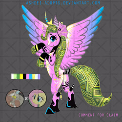 Size: 1600x1600 | Tagged: safe, derpibooru import, discord, fluttershy, oc, draconequus, pegasus, pony, adoptable, deviantart, fusion, horn, offspring, selling, solo, spread wings, wings