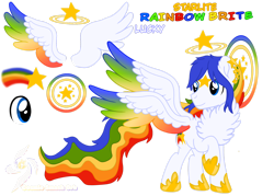 Size: 1920x1376 | Tagged: safe, artist:galeemlightseraphim, derpibooru import, oc, oc only, pegasus, pony, base used, chest fluff, hoof shoes, male, multicolored hair, pegasus oc, rainbow hair, simple background, stallion, transparent background, wings