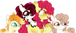 Size: 1280x563 | Tagged: safe, artist:maximumpiracy, derpibooru import, apple bloom, oc, oc:chocolate apple crisp, oc:pear crumble, oc:pippin, earth pony, pony, base used, female, male, mare, mother and child, mother and daughter, mother and son, offspring, older, older apple bloom, parent and child, parent:apple bloom, parent:pipsqueak, parents:pipbloom, raised hoof, raised leg, simple background, transparent background, unshorn fetlocks