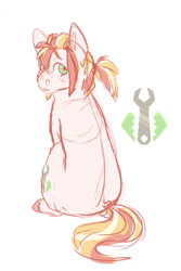 Size: 674x1010 | Tagged: safe, artist:orangemoonarts, derpibooru import, oc, oc only, oc:apple heart, earth pony, pony, looking back, male, offspring, parent:big macintosh, parent:princess cadance, parents:cadmac, simple background, sitting, solo, stallion, transparent background