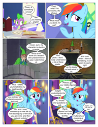 Size: 612x792 | Tagged: safe, artist:newbiespud, derpibooru import, edit, edited screencap, screencap, spike, dragon, human, collaboration, clothes, comic, dialogue, female, male, mare, screencap comic