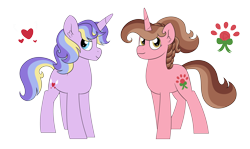 Size: 4742x2823 | Tagged: safe, artist:queenderpyturtle, derpibooru import, oc, oc only, pony, unicorn, duo, ear fluff, ears, female, full body, high res, hooves, horn, male, mare, multicolored mane, multicolored tail, siblings, simple background, stallion, standing, tail, transparent background, unicorn oc